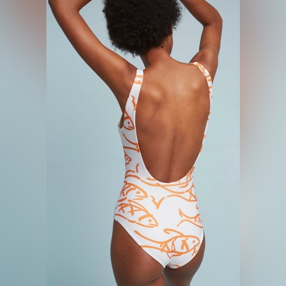 ONIA Fish One-Piece Swimsuit - Sz M - Picture 2 of 10